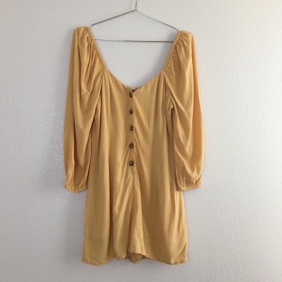 Amuse Society Pants - Amuse Society Romper - Mustard